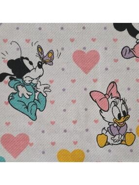 Rare  60x72" Vintage Disney Babys Cloth by Peter Pan Fabrics 1984 Soft underside